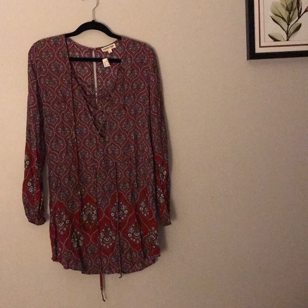 Lace up pattern dress